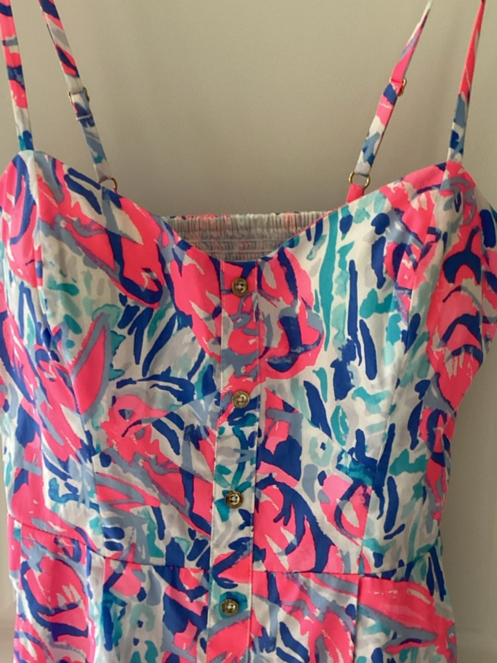 Lilly Pulitzer Pink, Blue & Teal Abstract Print Dress
